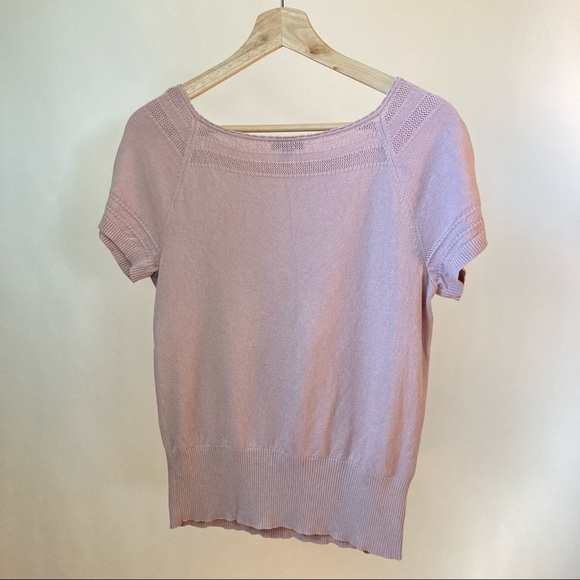 Anne Taylor Factory Dusty Rose Knit Scoop Neck Top - Picture 3 of 6